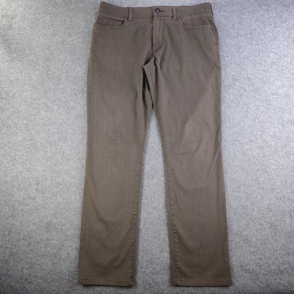 Vince Pants Mens 32x30 Brown Solid 5 Pocket Stretch Twill Straight Made In USA